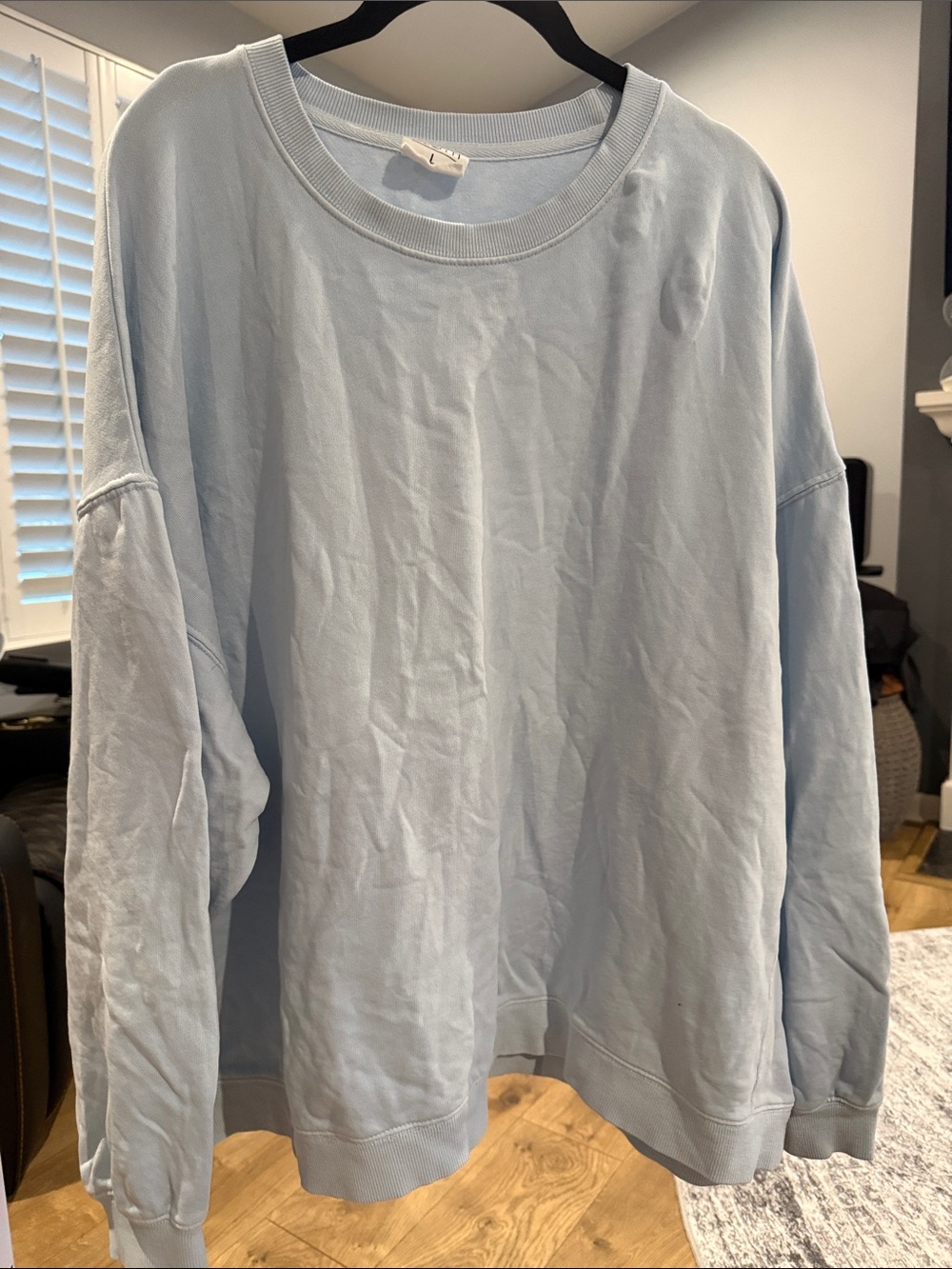 Women's Light Blue Crewneck Sweater - Relaxed Fit